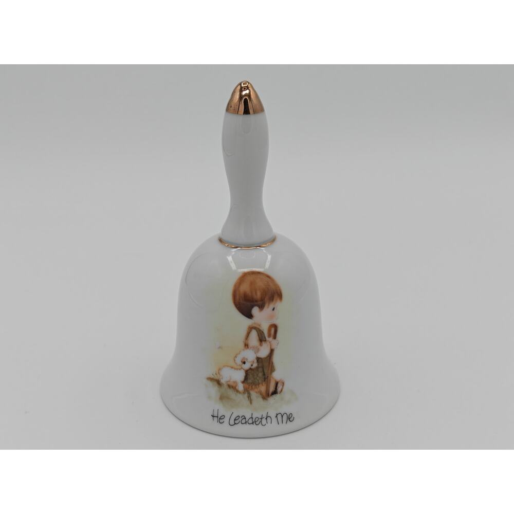 Precious‎ Moments Jonathan David Enesco Figurine Bell He Leadeth Me Japan 1978